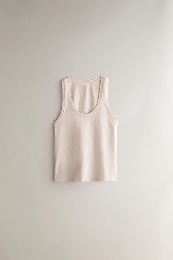 STRAPPY COTTON TOP - Pink by Zara - Image 0