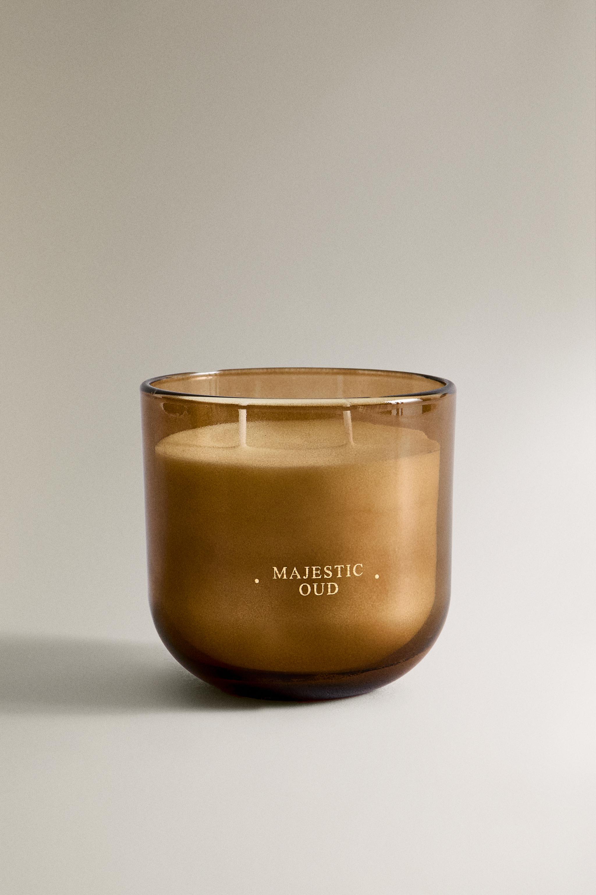 (400 G) MAJESTIC OUD SCENTED CANDLE — Dark brown