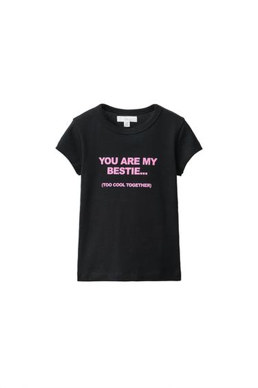 MAJICA S POTISKOM NAPISA - Črna od Zare