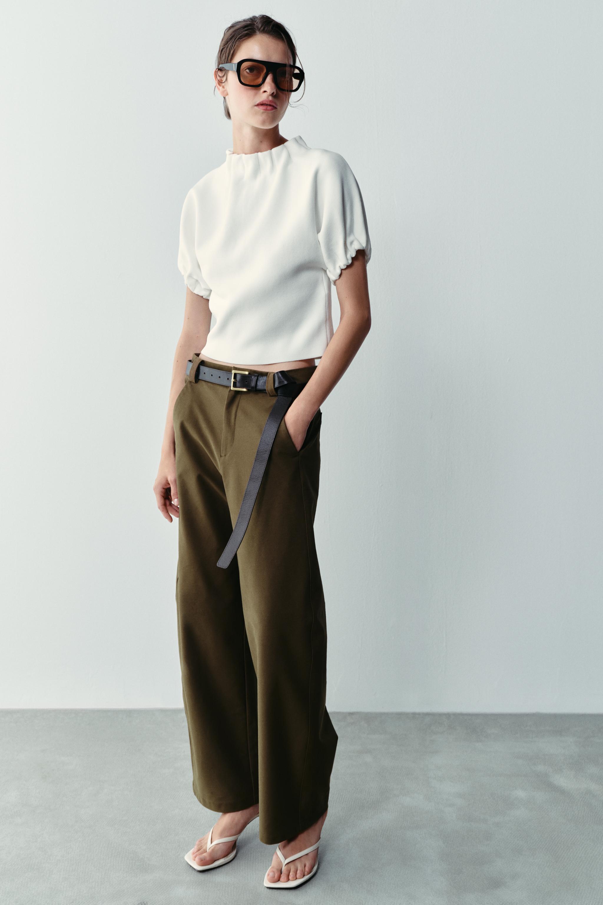 KNIT RUCHED TOP — White
