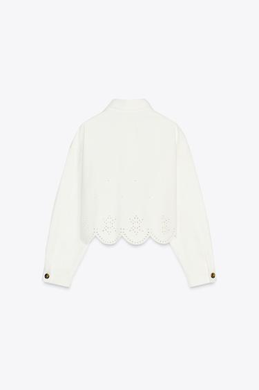 JACKET WITH CUTWORK EMBROIDERY - White by Zara - Image 8