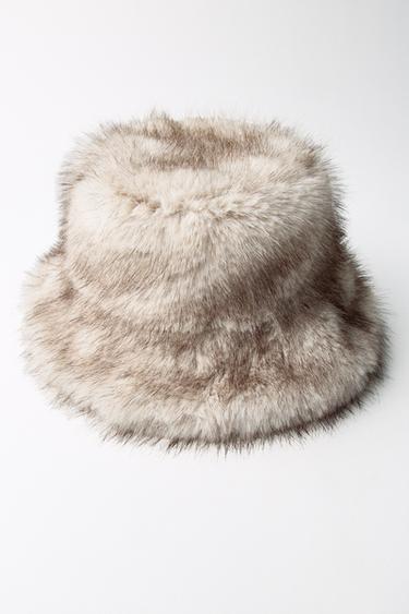 BONNET EFFET FOURRURE - Écru de Zara - Image 5