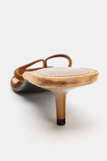 VELVET-EFFECT SANDALS - Ochre by Zara - Image 5