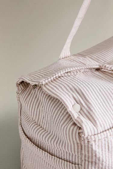 COTTON STRIPE AND SQUARE MATERNITY BAG - Oyster-white by Zara - Image 2