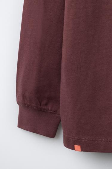 PRINTED SLOGAN T-SHIRT - Maroon by Zara - Image 3