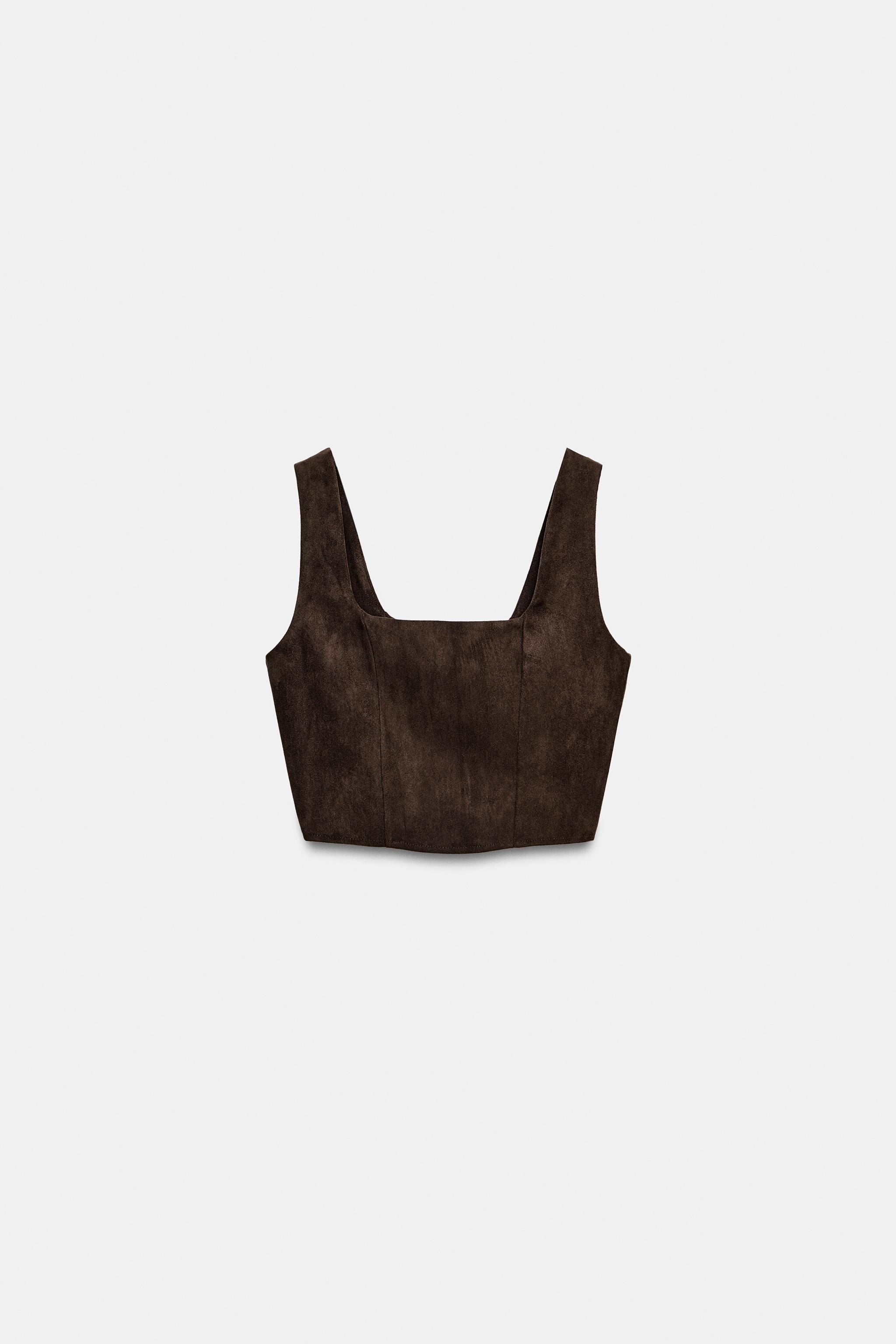 FAUX SUEDE CROP TOP