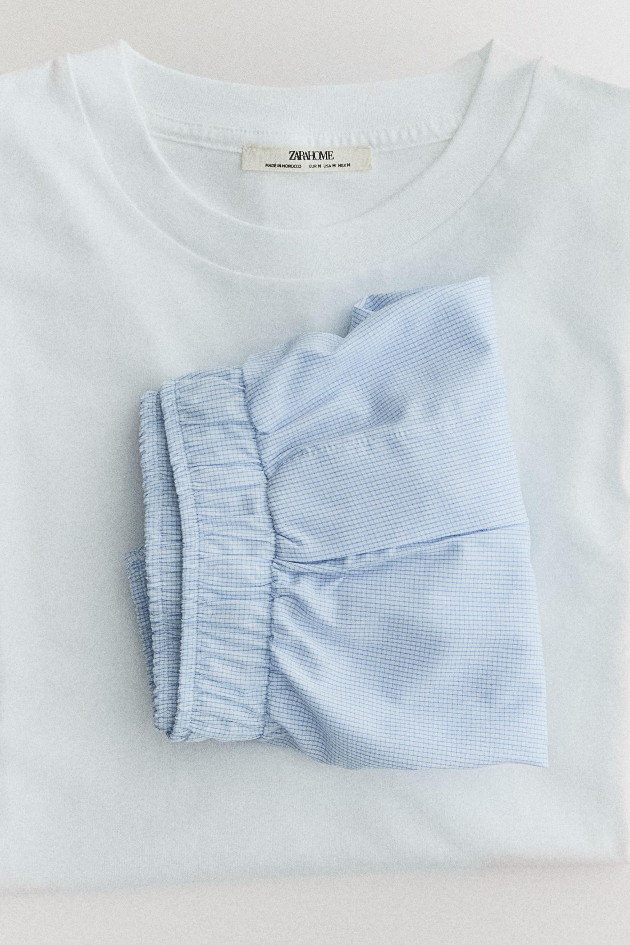 CHECKERED T-SHIRT AND SHORTS SET