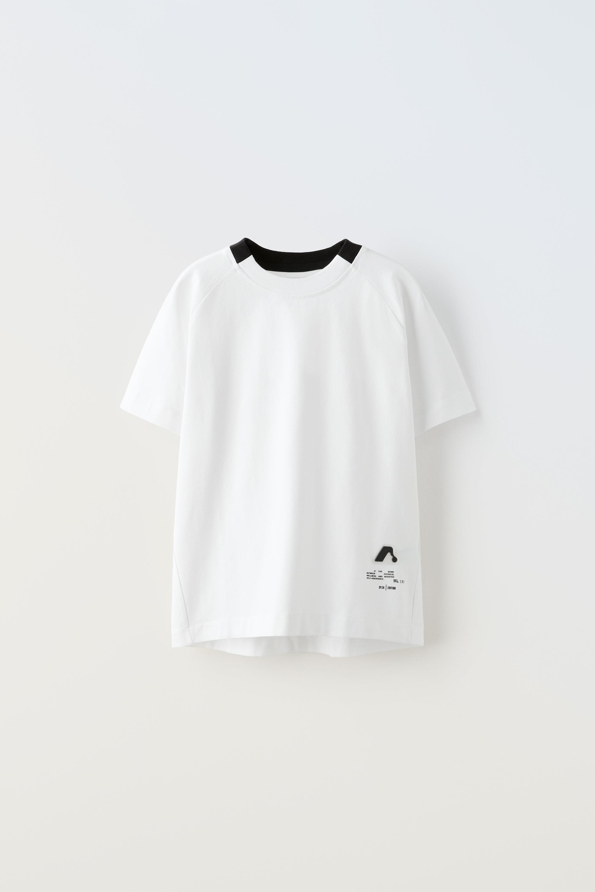 ラバーパッチ スポーティ Tシャツ - ホワイト | ZARA Japan / 日本