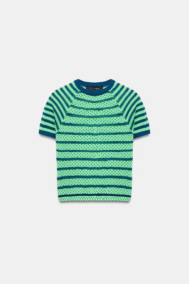 ÁO DỆT KIM KẺ SỌC CHẤM BI - chỉ có duy nhất từ Zara - Hình ảnh 0