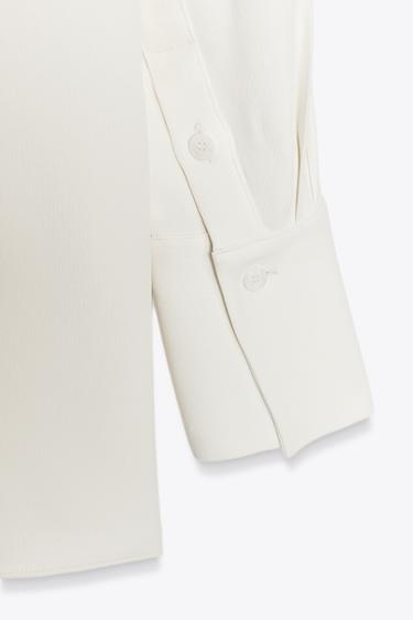 CHEMISE COL POLO ZW COLLECTION - Blanc cassé de Zara - Image 8