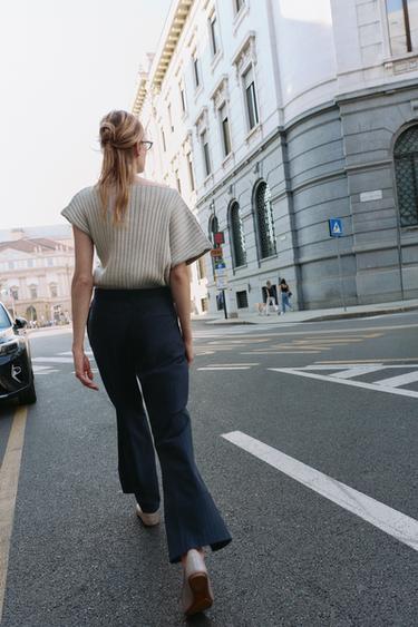PANTALON À RAYURES TENNIS AVEC CEINTURE - rayures de Zara - Image 3