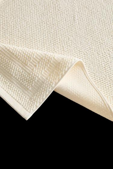 Zara NON-SLIP COTTON BATH MAT - Ivory