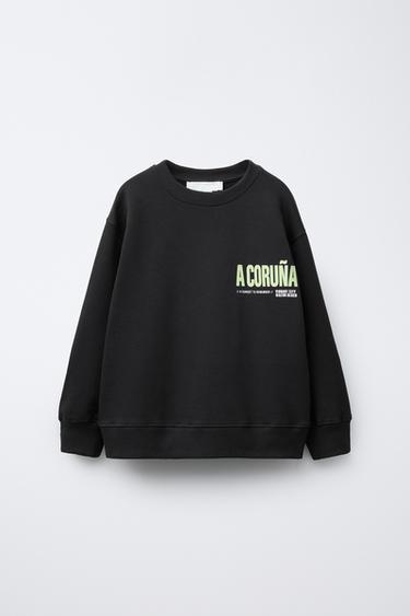 BLUZA Z NADRUKIEM MIASTA - Szaro-antracytowy Zara