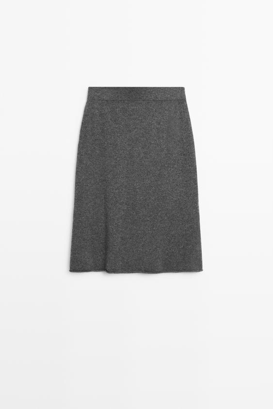 Zara Wool-blend knit skirt co-ord - Mid-gray - Image 0