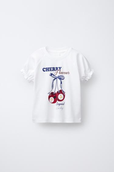 PLAYERA ESTAMPADA CEREZAS - Blanco de Zara