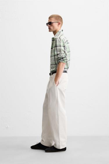 CHECK SHIRT WITH POCKET - Sea green by Zara - Image 3