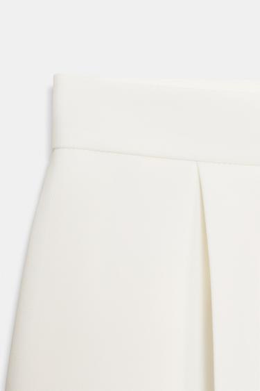 PANTALON LARGE À PINCES - Blanc cassé de Zara - Image 12