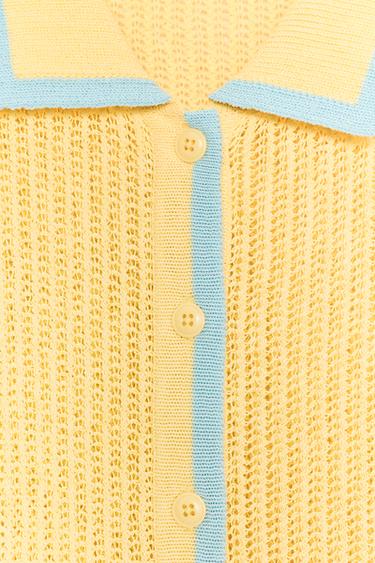 COLLAR POLO CARDIGAN - Light yellow de Zara - Image 6
