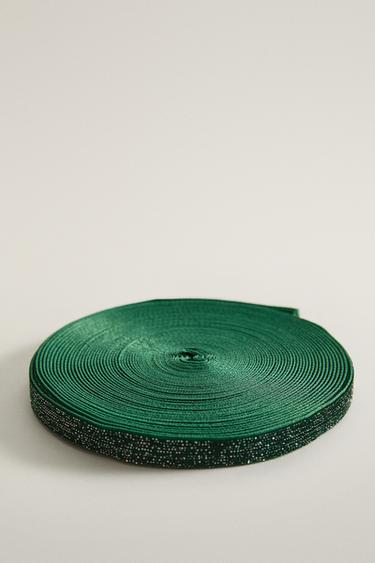 GLITTER VELVET CHRISTMAS GIFT RIBBON — Green 2