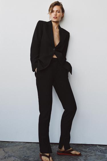 ZW COLLECTION LIMITED EDITION SLIM WOOL BLEND TROUSERS - Black by Zara