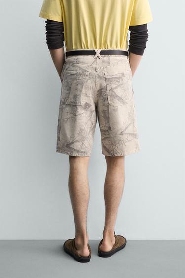 BERMUDA BAGGY FIT À IMPRIMÉ ARBRES - Imprimée de Zara - Image 2
