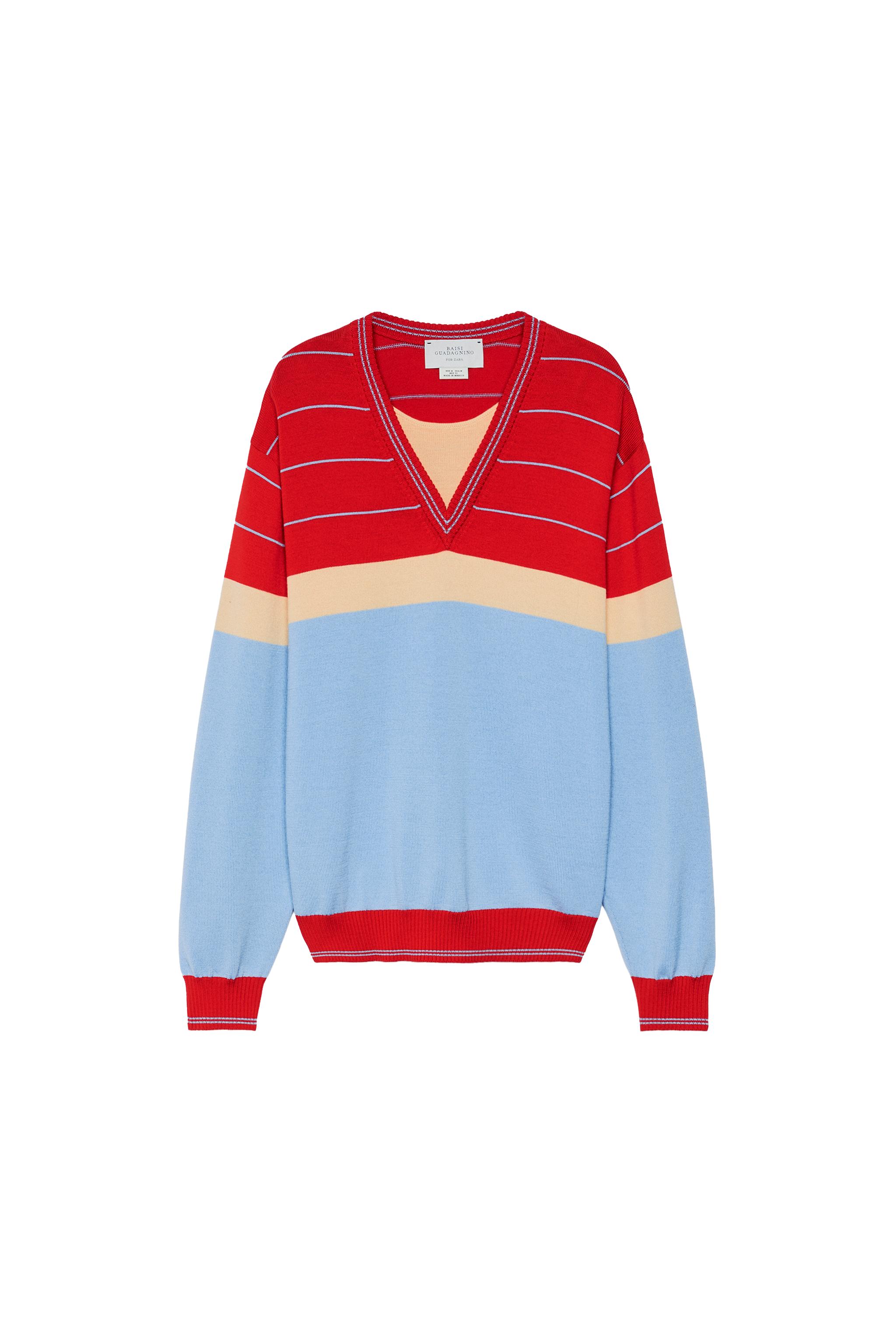 100% WOOL STRIPED JACQUARD JUMPER