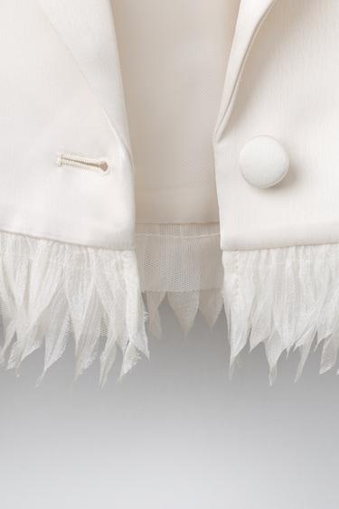VESTE SATINÉE À PLUMES - Cave de Zara - Image 3