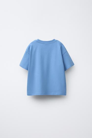 LOT DE DEUX T-SHIRTS À RAYURES ET UNIS - Bleu de Zara - Image 2