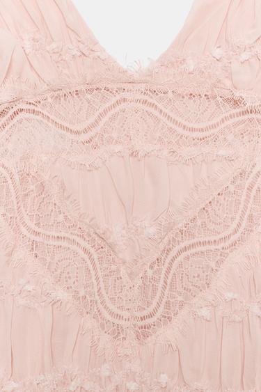 ROBE STYLE LINGERIE - Rose pastel de Zara - Image 12
