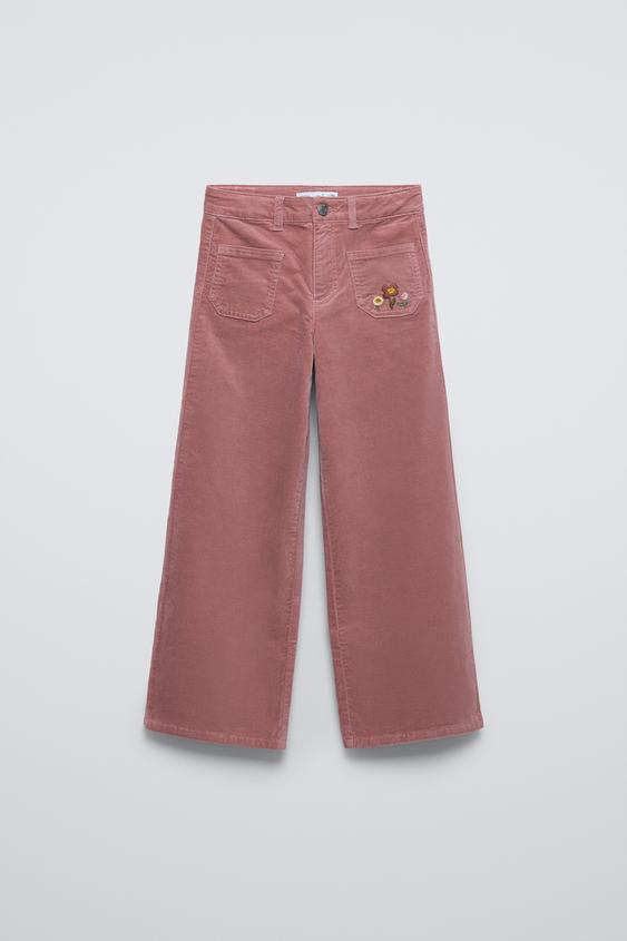 SPODNIE MARINE VELVET Bladoróżowy ZARA Polska / Poland