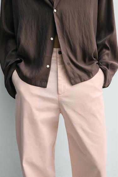 PANTALON CHINO COUPE DÉCONTRACTÉE - Rose pâle de Zara - Image 5