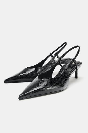 ZAPATO DESTALONADO RELIEVE - Negro de Zara