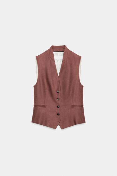 GILET EN LIN - MARSALA de Zara - Image 5