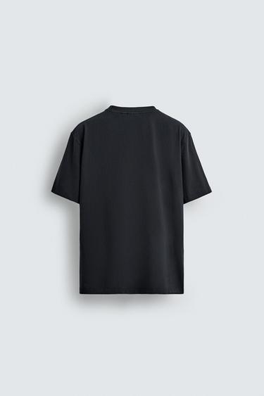 MEDIUM WEIGHT REGULAR FIT ORIGINS T-SHIRT - Dark navy by Zara