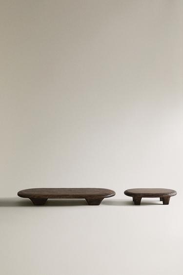 OVAL WOODEN CHOPPING BOARD - Dark brown by Zara