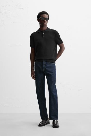 بولو بغرزة REGULAR FIT - أسود by Zara