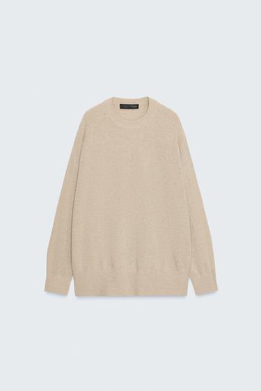 JERSEY 100% LANA OVERSIZE - Beige de Zara