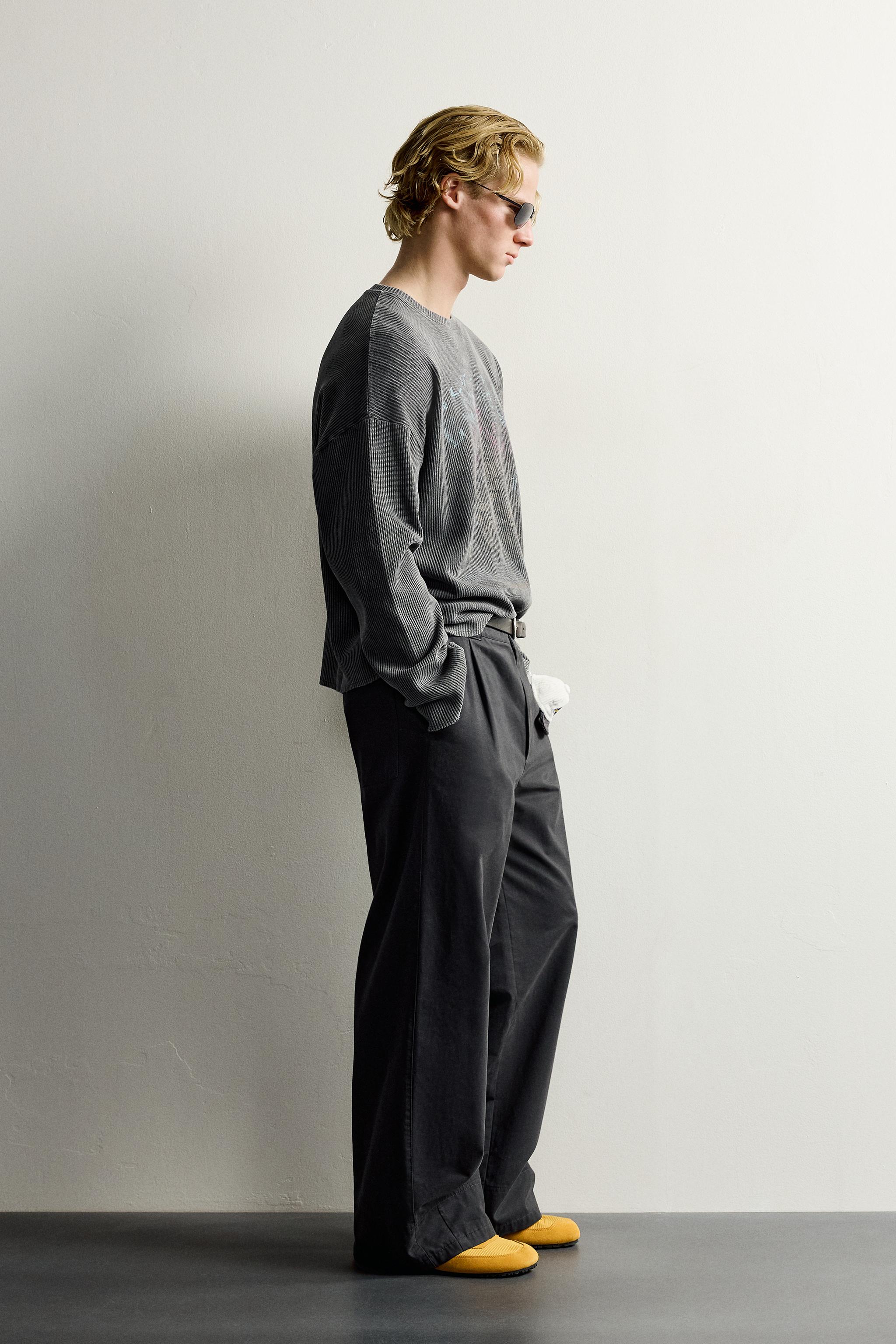 PRINTED WASHED KNIT T-SHIRT