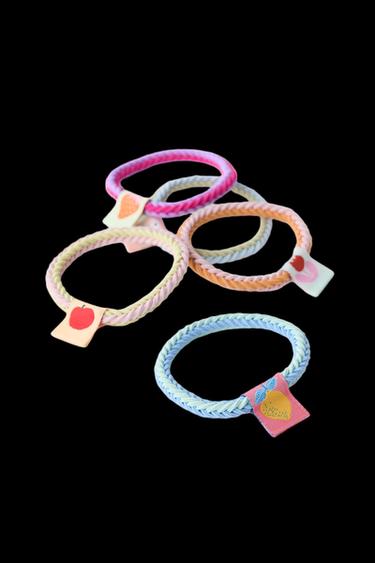 FIVE-PACK OF LABEL SCRUNCHIES - Multicoloured by Zara