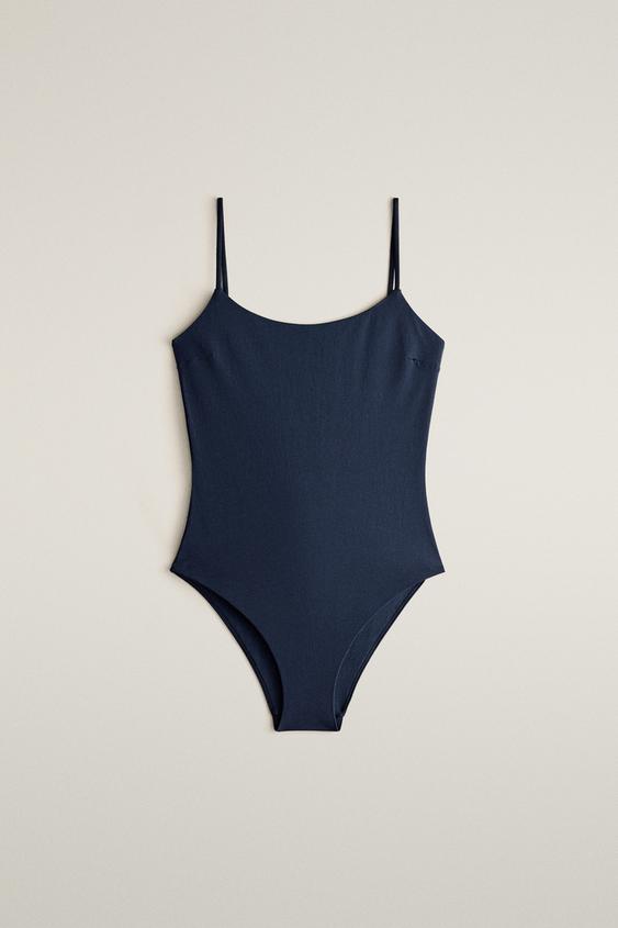 Thin-Strap Beach Swimsuit - Blue by Zara - Image 0