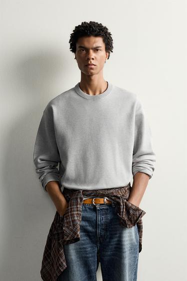 COLORBLOCK RELAXED FIT SWEATER — Gray marl 2