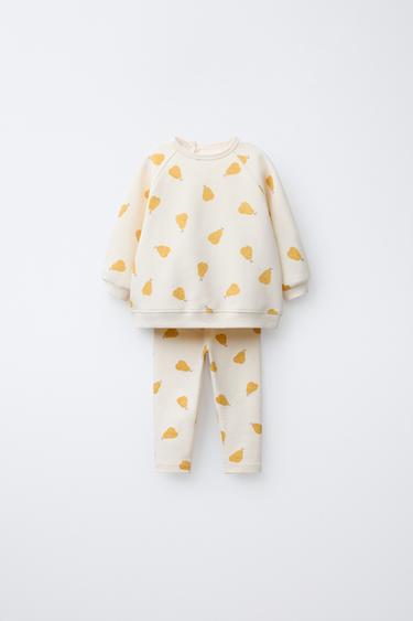 PEARS SWEATSHIRT AND LEGGINGS SET - Ecru by Zara