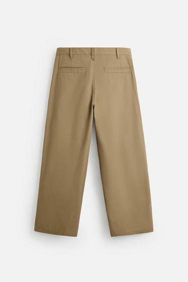 PLEATED WIDE-LEG TROUSERS - camel by Zara - Image 6