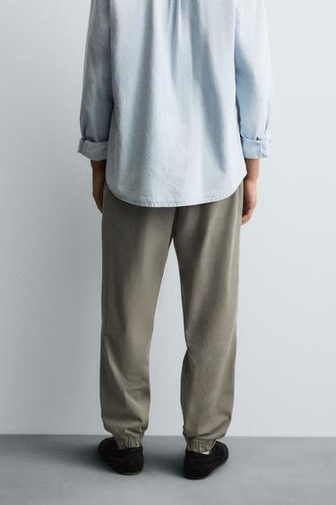 PANTALON STYLE JOGGING SLIM FIT - Kaki clair de Zara - Image 2