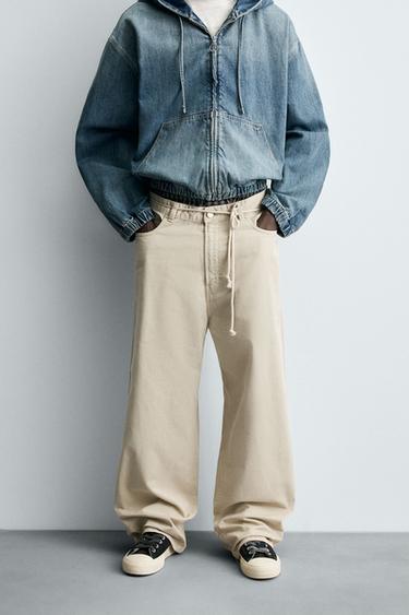 BAGGY FIT JEANS - Sand by Zara