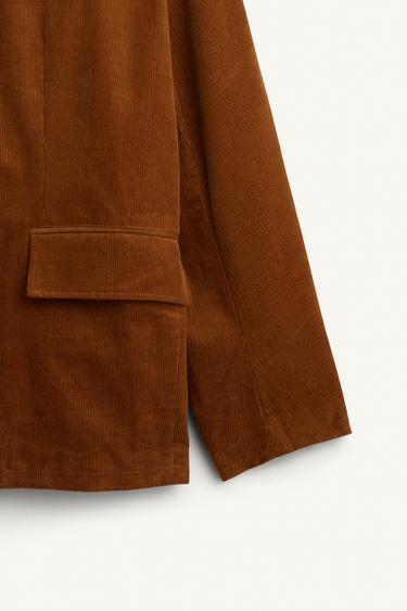 LIMITED EDITION RELAXED FIT CORDUROY SUIT BLAZER - Brown by Zara - Image 8