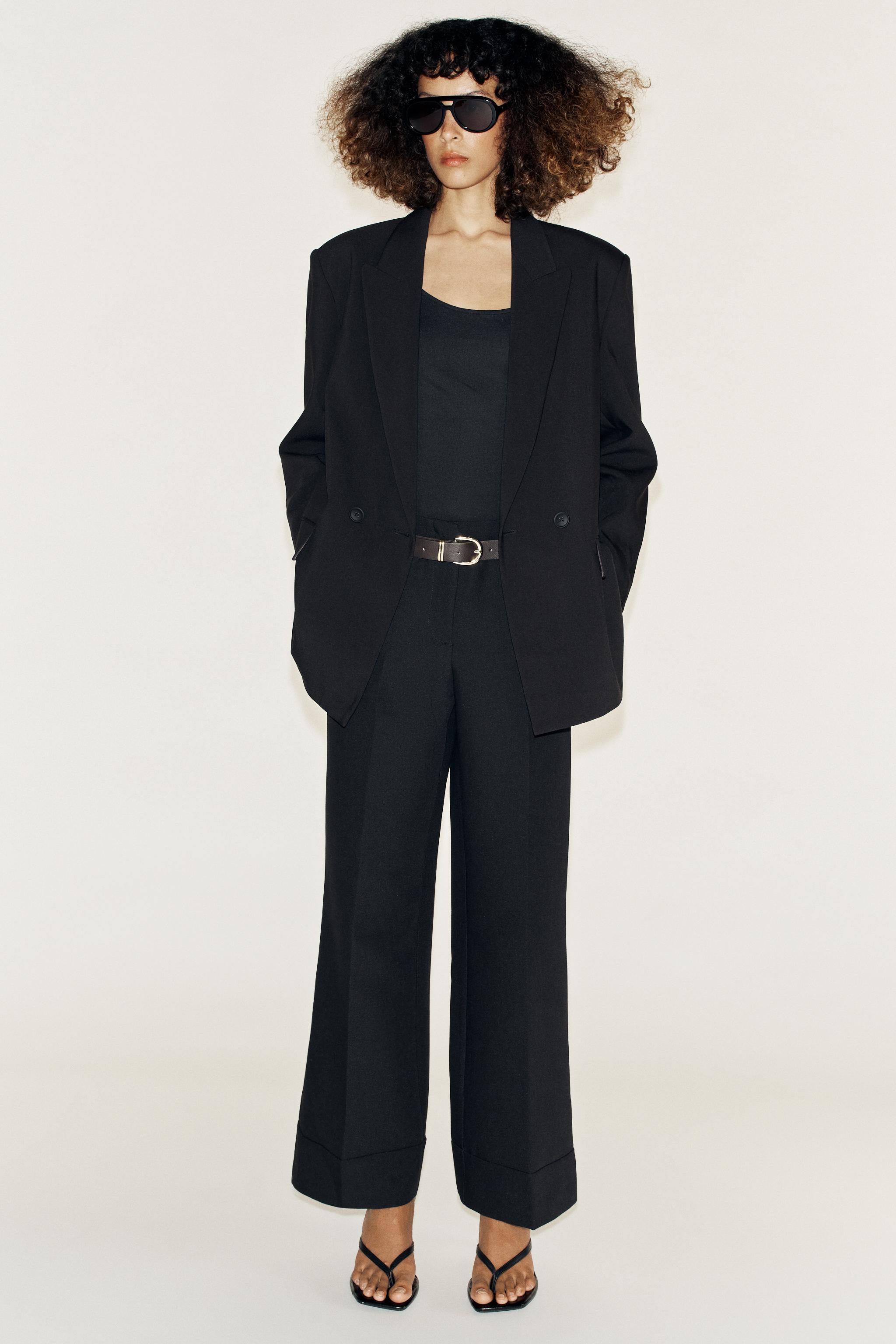 Zara KEMERLİ KIVRIK PAÇA PANTOLON görsel 4