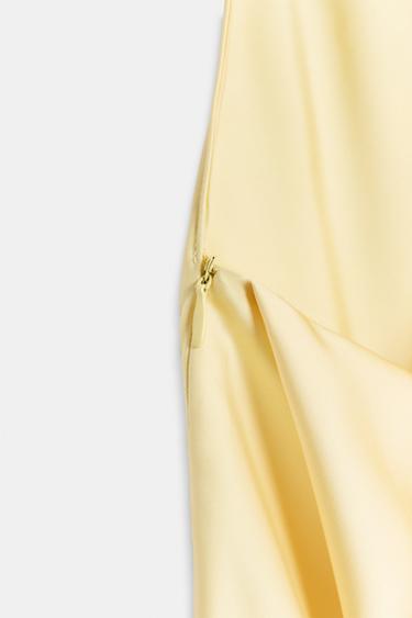 DRAPED HALTER MIDI DRESS WITH OPEN BACK - Yellow by Zara - Image 6