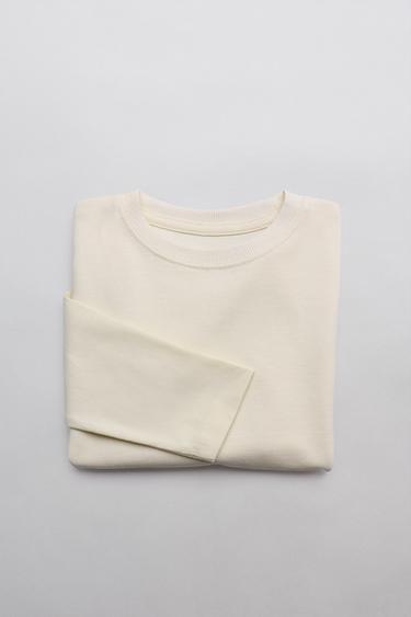 T-SHIRT UNI MEDIUM WEIGHT - Blanc de Zara