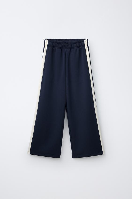 CALÇA PERNA LARGA COM MODAL - Azul-marinho da Zara - Imagem 0